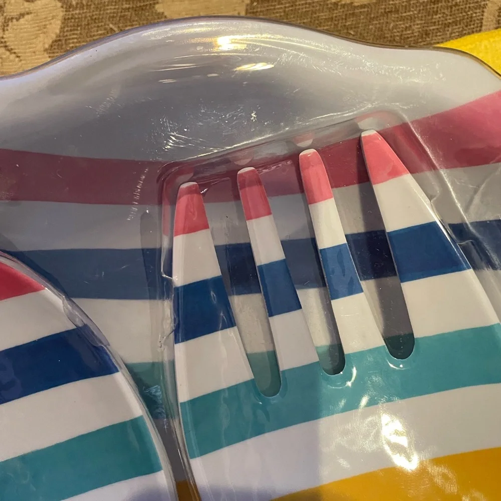 Striped Melamine Serving Set, New in Packaging Oversize Set